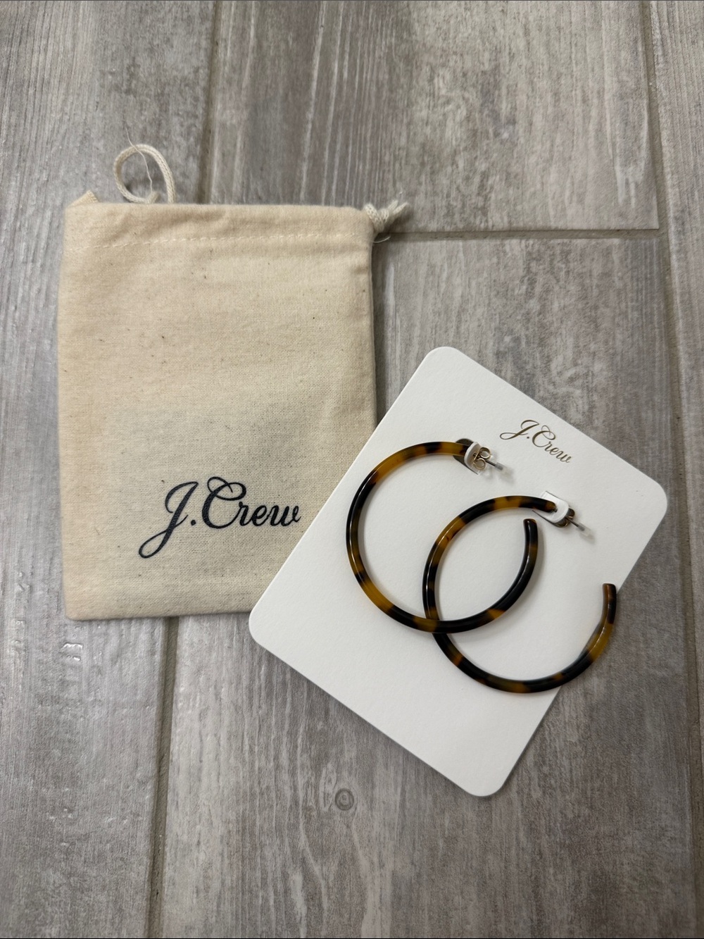 J. Crew NWT tortoise hoop earrings